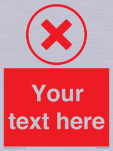 Custom red background, red cross in circle sign